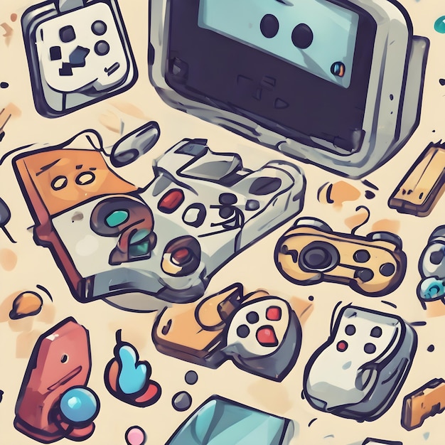 Photo arrière-plan de la console de jeu cute icon