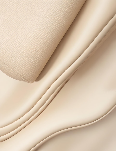 Arrière-plan en crème avec des courbes de texture de tissu en cuir