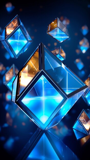 Arrière-plan de cubes de diamants brillants flottants