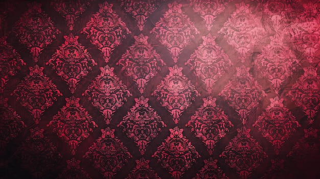Arrière-plan damasc rouge foncé de luxe modèle sans couture gothique royal vintage