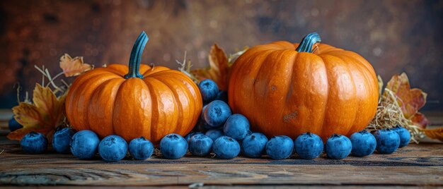 Arrière-plan décoratif du mur avec des citrouilles sur la paille et un panneau en bois pour Thanksgiving Décoration pour l'intérieur de la maison Place pour le texte