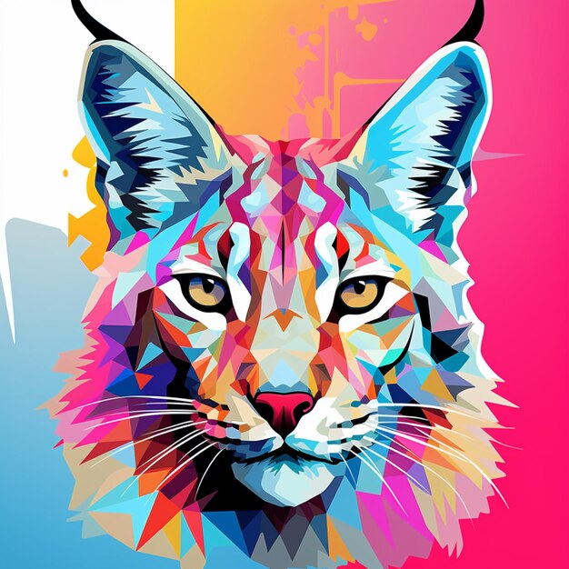Arrière-plan doux pop art chat rétro belle image Ai généré de l'art