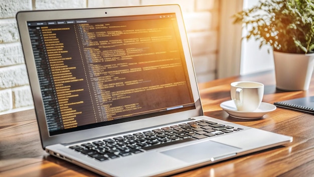 Arrière-plan du bureau de programmation de l'ordinateur portable