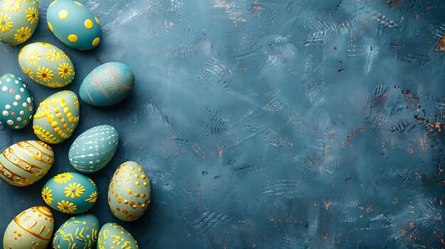 Arrière-plan du cadre des œufs de lapin de Pâques