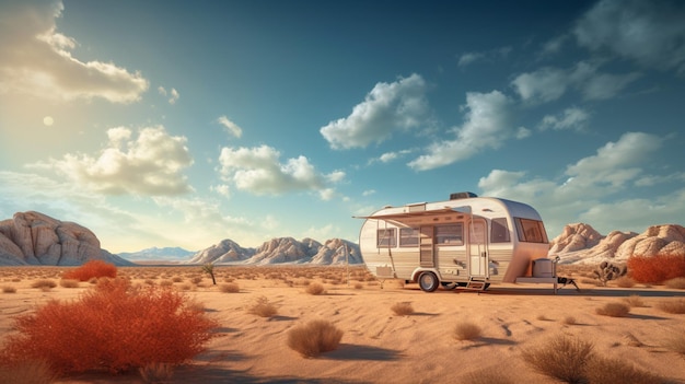 Photo arrière-plan du camping dans le désert