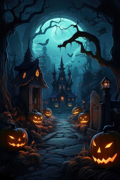 Arrière-plan du château d'Halloween