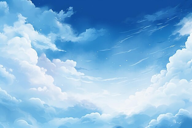 Arrière-plan du ciel peint à la main avec des nuages