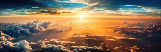 Arrière-plan du concept de ciel coloré Bel ciel au coucher du soleil Arrière-plans du ciel naturel IA générative