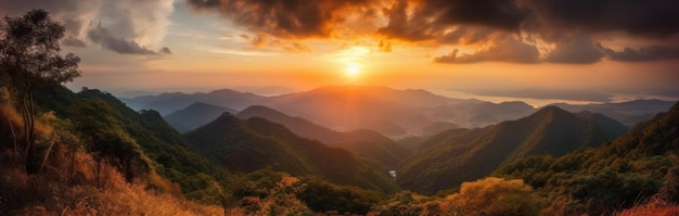 Arrière-plan du concept de ciel coloré Bel ciel au coucher du soleil Arrière-plans du ciel naturel IA générative