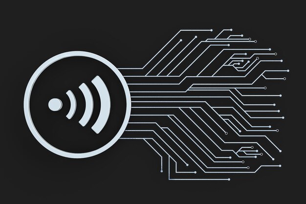 Photo arrière-plan du concept du symbole wi-fi en 3d