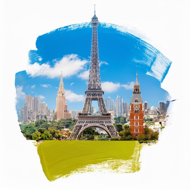Arrière-plan du concept de voyage mondialement célèbre