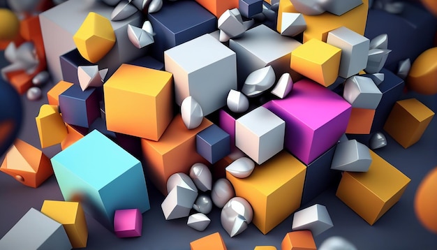 Arrière-plan du cube abstrait vibrant
