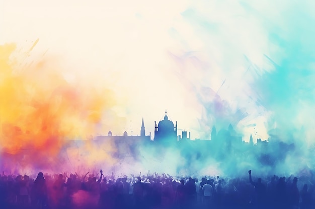 Arrière-plan du festival de Holi dans un style flou