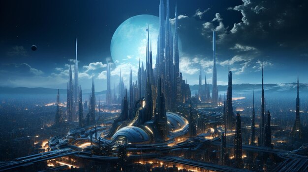 Arrière-plan du jeu Futuristic Cityscapes