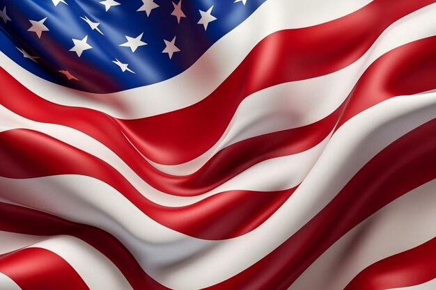 Arrière-plan du jour de l'indépendance américaine avec un drapeau ondulé