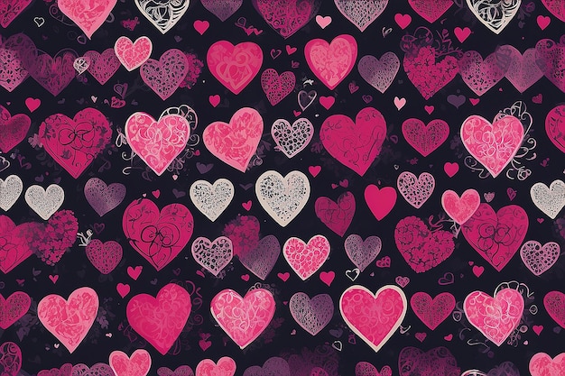 Arrière-plan du jour de la Saint-Valentin avec des cœurs