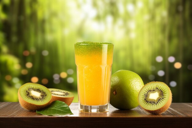 Arrière-plan du jus de kiwi et de l'orange