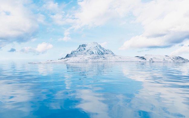 Arrière-plan du lac et de la surface de l'eau rendu 3D dessin numérique