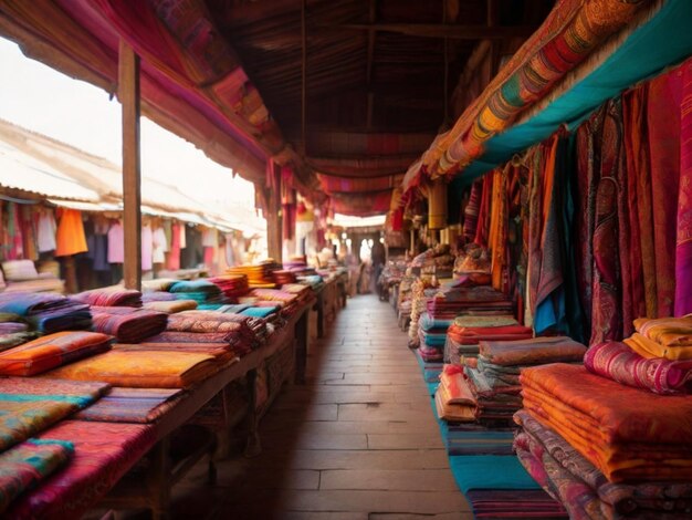 Photo arrière-plan du magasin de tissu