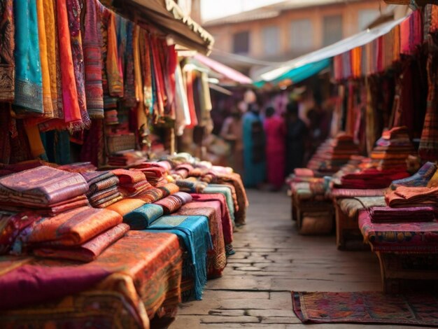 Photo arrière-plan du magasin de tissu