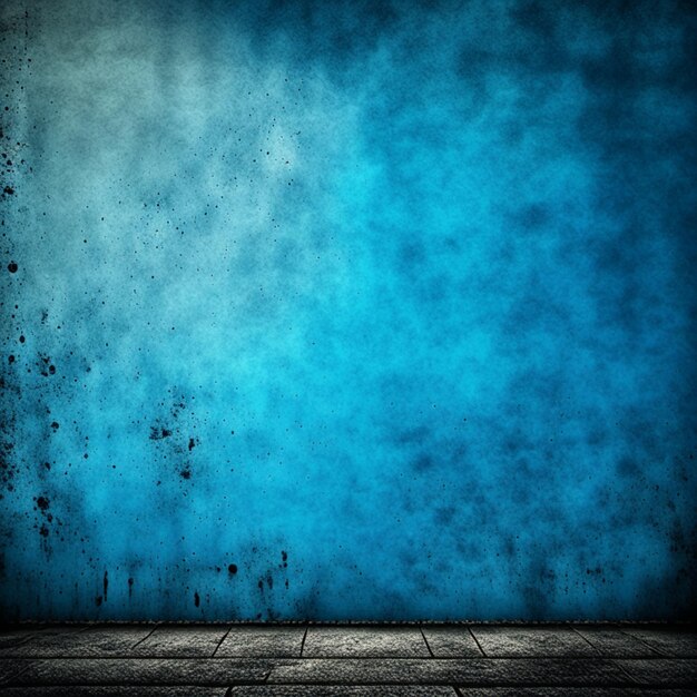 Photo arrière-plan du mur du studio avec une texture en béton bleu grunge vintage