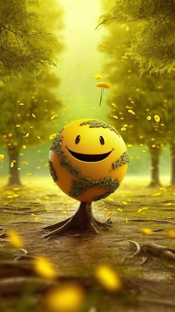 Arrière-plan du papier peint d'illustration de Smiley Emoji 3D