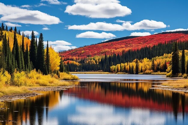 Photo arrière-plan du paysage du lac