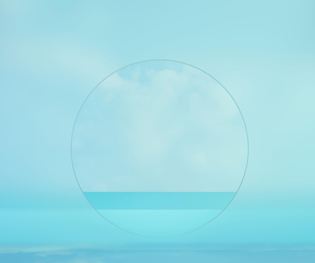 Photo arrière-plan du podium du ciel bleu scène abstraite pour les produits rendu 3d