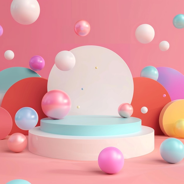 Arrière-plan du podium du produit du mois de la fierté 3D