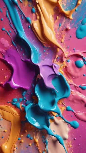 Arrière-plan d'éclaboussure de peinture colorée avec des couleurs pastel générées