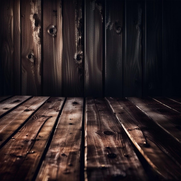 Arrière-plan effrayant d'Halloween avec des planches de bois vides arrière-plan d'horreur sombre