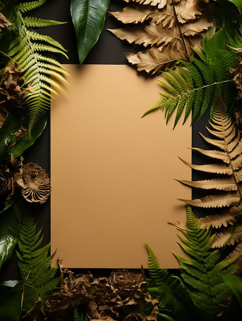 Photo arrière-plan élégant papier kraft recyclé brun terreux et blanc concept créatif inspiré de la nature
