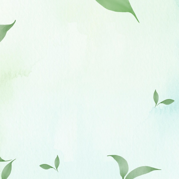 Arrière-plan d'environnement Png avec bordure de feuille dans une illustration à l'aquarelle