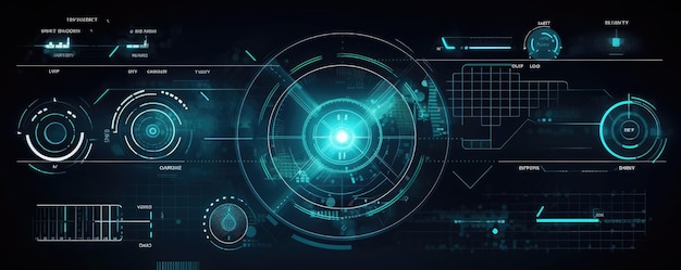 Arrière-plan épuré et minimaliste avec panorama d'éléments d'interface utilisateur élégants