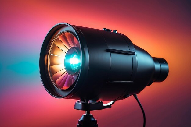 Arrière-plan esthétique avec lampe de projecteur de coucher de soleil abstrait