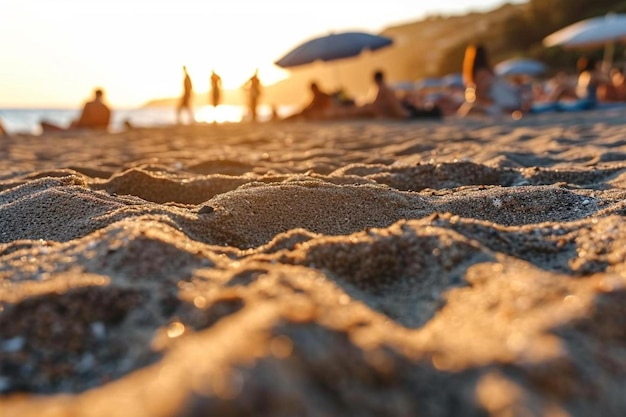 Arrière-plan d'été avec effet de lumière plage de sable