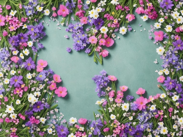 Arrière-plan fait de fleurs de printemps
