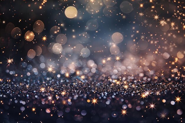 Arrière-plan fantastique de nuit étoilée avec des particules lumineuses et des étoiles célestes créant une scène magique