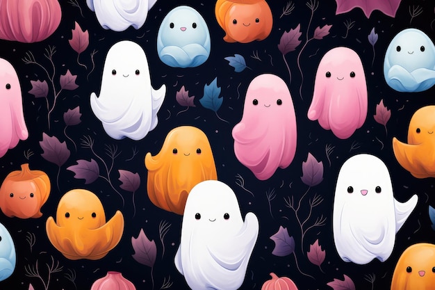 Arrière-plan fantôme d'Halloween Thanksgiving IA générative