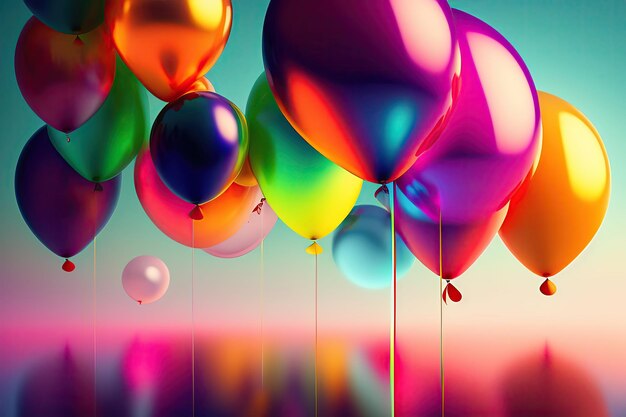 Arrière-plan festif avec des ballons