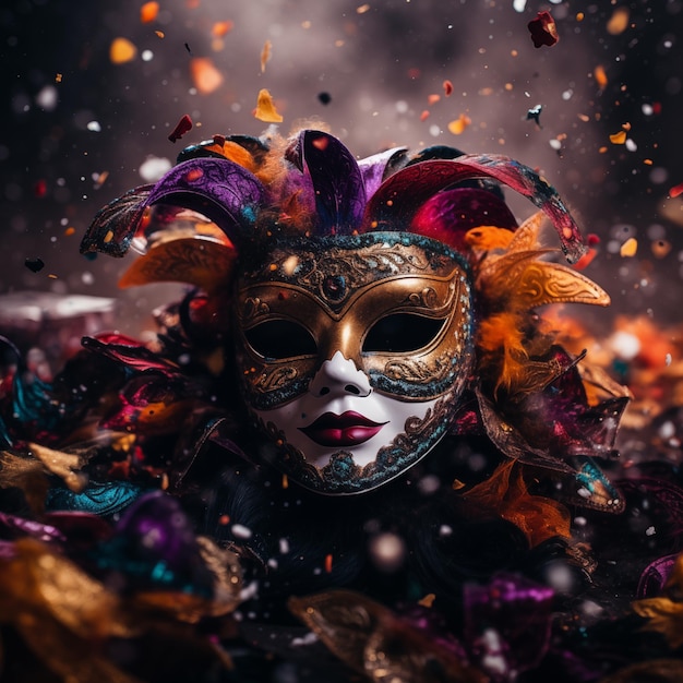 Arrière-plan de la fête du carnaval Brésil Carnaval vénitien Mardi Gras costumes et masques