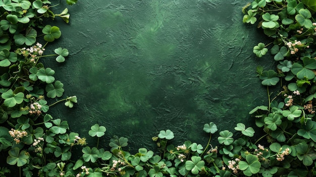 Arrière-plan de la fête du jardin du jour de St. Patrick avec espace de copie