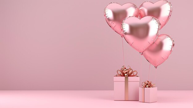 Arrière-plan de la fête de la Saint-Valentin 3d avec espace de copie pour le texte Espace vide