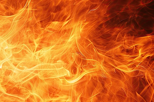 Arrière-plan de feu intense avec des flammes dansant dans un motif abstrait arrière-plan ardent avec des flambées tourbillonnant dans un mouvement abstrait