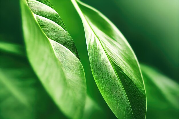 Arrière-plan de la feuille verte vue rapprochée Nature feuillage résumé de la texture de congé pour montrer le concept d'entreprise verte et d'écologie pour une verdure spectaculaire et un arrière-plan de produit naturel illustration 3D