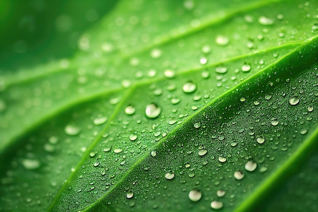 Arrière-plan de feuille verte vue rapprochée La nature laisse l'abstraction La texture spectaculaire