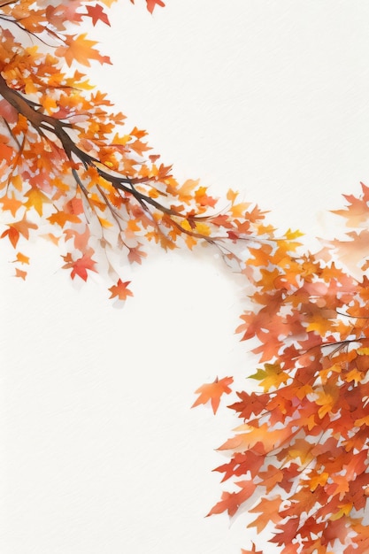 Arrière-plan avec des feuilles d'automne à l'aquarelle