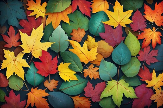 Arrière-plan avec des feuilles colorées d'automne