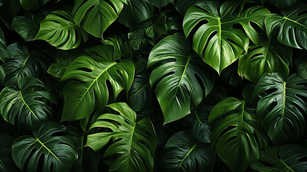 Arrière-plan des feuilles de la plante de Monstera