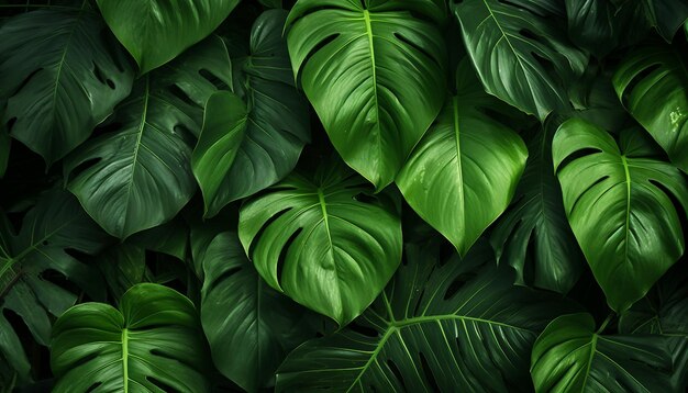 Photo arrière-plan des feuilles tropicales vue de haut vue rapprochée de la nature vue des feuilles vertes arrière-plans